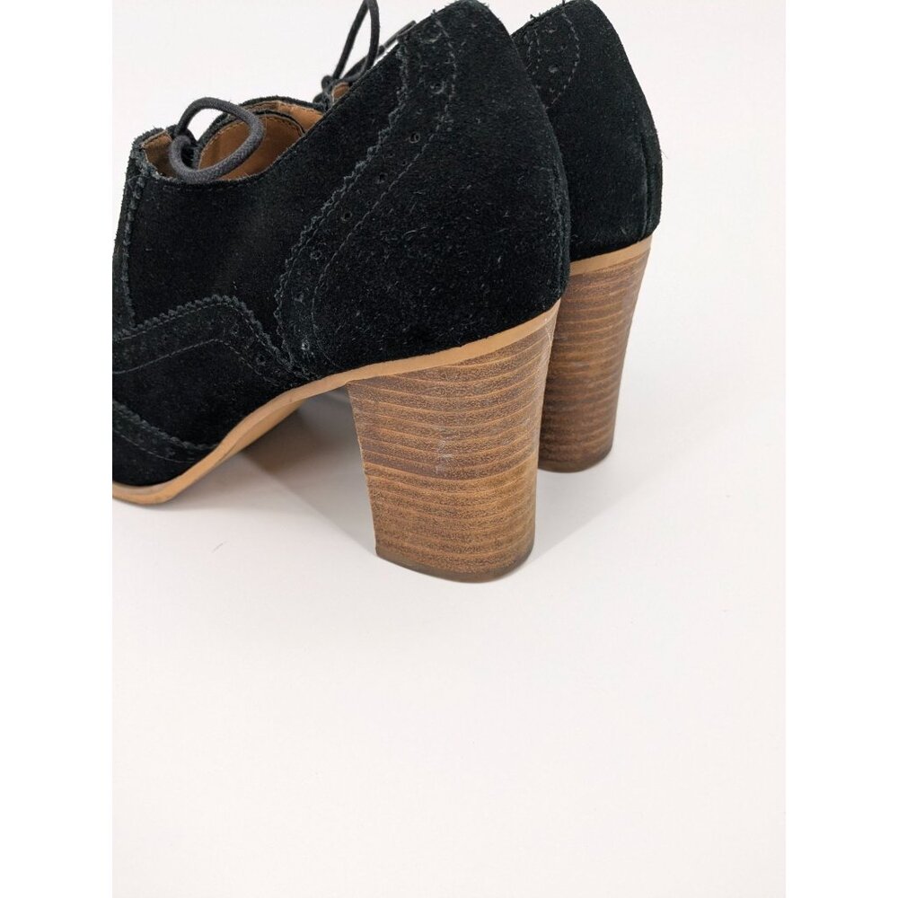 Steve Madden Suede Wingtip Oxford Booties Block Heel Lace up Academia Size 9.5 - Picture 12 of 15
